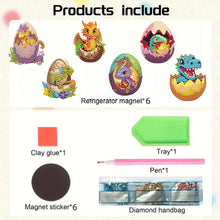 Load image into Gallery viewer, 6Pcs Acrylic Animals Diamond Painting Refrigerator Magnet for Fridge Whiteboards