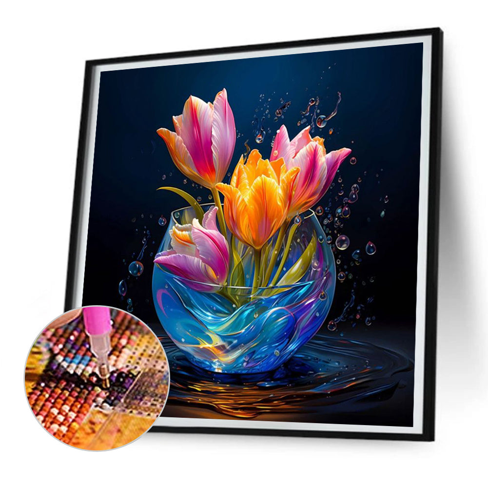 Diamond Painting - Full Round - Glow-In-The-Dark Flowers (30*30CM)