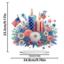 Load image into Gallery viewer, Acrylic Special Shape Independence Day Flower Candle Diamond Painting Ornament
