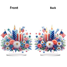 Load image into Gallery viewer, Acrylic Special Shape Independence Day Flower Candle Diamond Painting Ornament