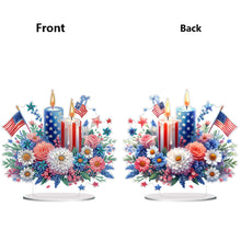 Load image into Gallery viewer, Acrylic Special Shape Independence Day Flower Candle Diamond Painting Ornament