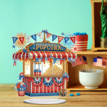Load image into Gallery viewer, Acrylic Special Shape Independence Day Popcorn Stand Diamond Painting Ornament