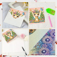 Load image into Gallery viewer, 6Pcs Giraffe Diamond Handmade Card Diamond Painting Greeting Card for Adults