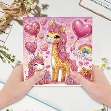 Load image into Gallery viewer, 6Pcs Giraffe Diamond Handmade Card Diamond Painting Greeting Card for Adults