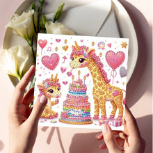 Load image into Gallery viewer, 6Pcs Giraffe Diamond Handmade Card Diamond Painting Greeting Card for Adults