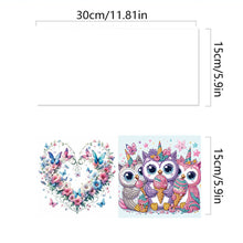 Load image into Gallery viewer, 6Pcs Owl Diamond Handmade Card Diamond Painting Greeting Card for Adults
