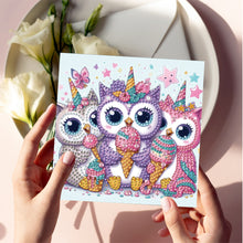 Load image into Gallery viewer, 6Pcs Owl Diamond Handmade Card Diamond Painting Greeting Card for Adults