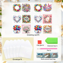 Load image into Gallery viewer, 6Pcs Mother s Day Diamond Handmade Card Diamond Painting Greeting Card
