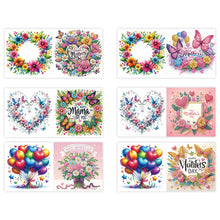 Load image into Gallery viewer, 6Pcs Mother s Day Diamond Handmade Card Diamond Painting Greeting Card