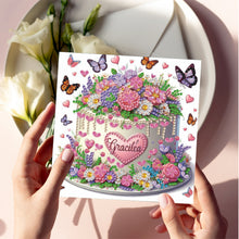 Load image into Gallery viewer, 6Pcs Cake Diamond Handmade Card Diamond Painting Greeting Card for Adults