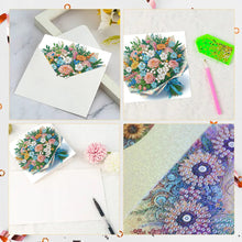 Load image into Gallery viewer, 6Pcs Bouquet Diamond Handmade Card Diamond Painting Greeting Card for Adults