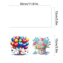 Load image into Gallery viewer, 6Pcs Bouquet Diamond Handmade Card Diamond Painting Greeting Card for Adults