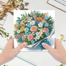 Load image into Gallery viewer, 6Pcs Bouquet Diamond Handmade Card Diamond Painting Greeting Card for Adults