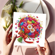 Load image into Gallery viewer, 6Pcs Bouquet Diamond Handmade Card Diamond Painting Greeting Card for Adults