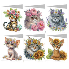 Load image into Gallery viewer, 6pcs Diamond Art Cards DIY Diamond Painting Gift Card Diamond Art Greeting Cards