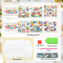 Load image into Gallery viewer, 6pcs Diamond Art Cards DIY Diamond Painting Gift Card Diamond Art Greeting Cards