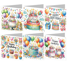 Load image into Gallery viewer, 6pcs Diamond Art Cards DIY Diamond Painting Gift Card Diamond Art Greeting Cards