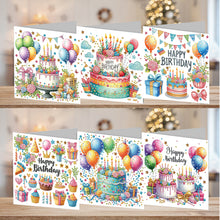 Load image into Gallery viewer, 6pcs Diamond Art Cards DIY Diamond Painting Gift Card Diamond Art Greeting Cards