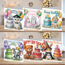 Load image into Gallery viewer, 6pcs Diamond Art Cards DIY Diamond Painting Gift Card Diamond Art Greeting Cards