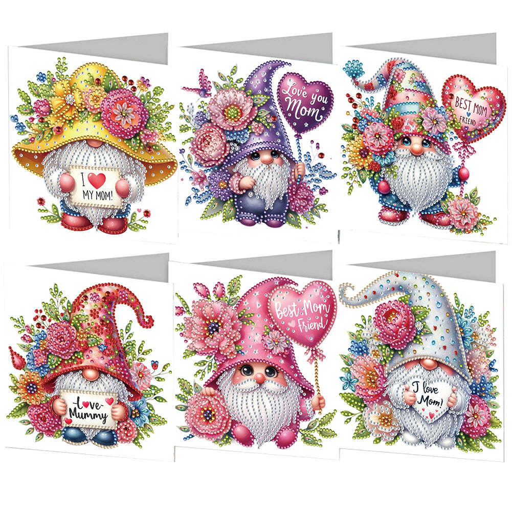 6pcs Diamond Art Cards DIY Diamond Painting Gift Card Diamond Art Greeting Cards