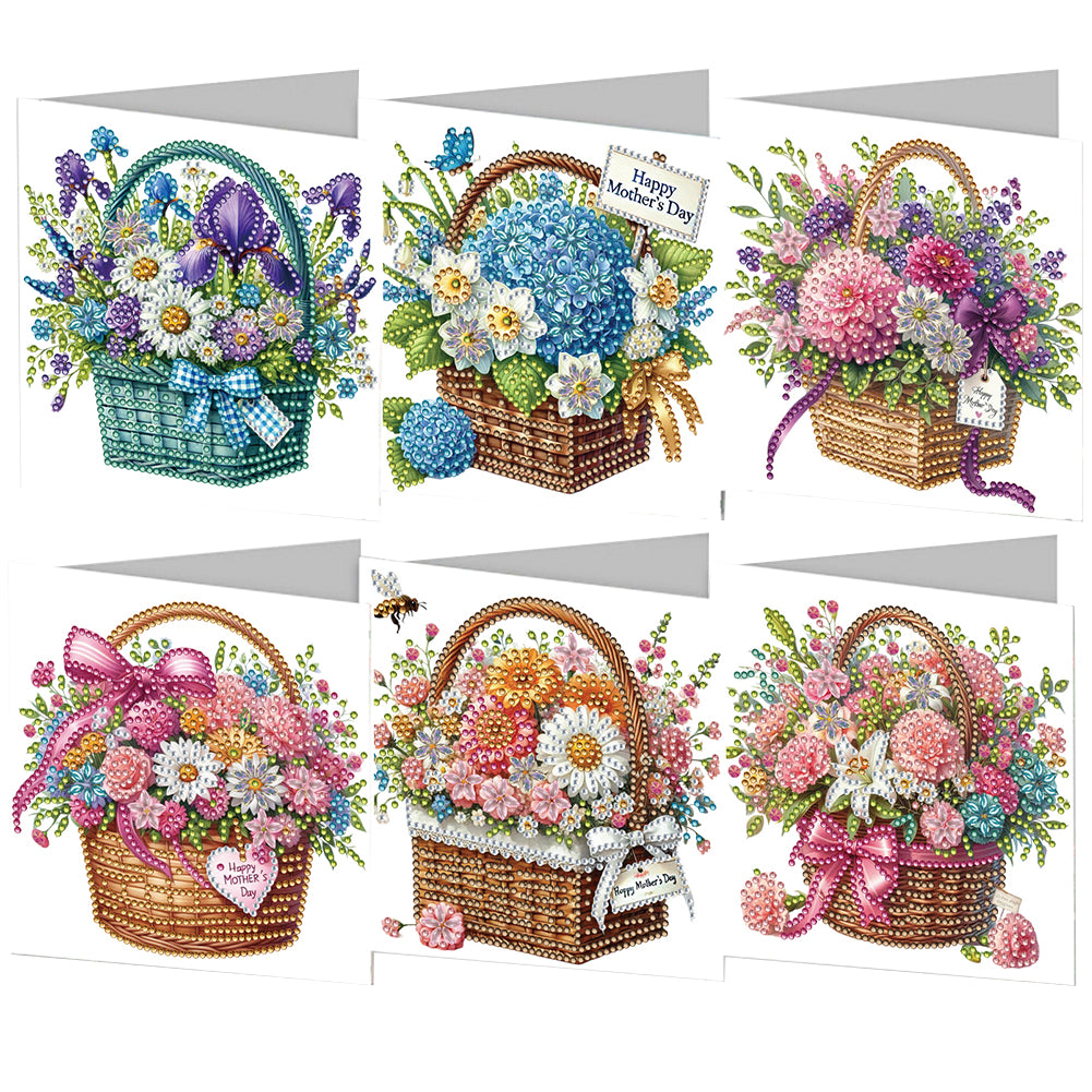 6pcs Diamond Art Cards DIY Diamond Painting Gift Card Diamond Art Greeting Cards
