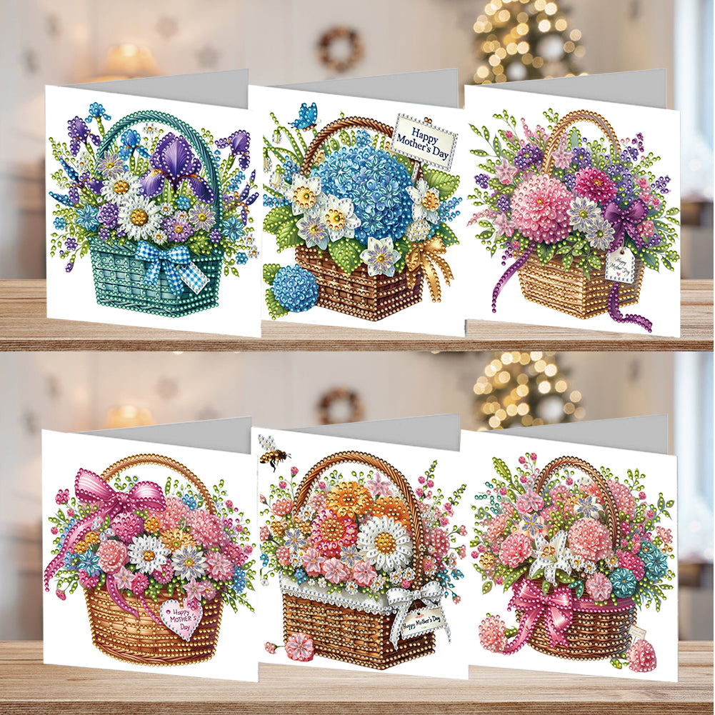 6pcs Diamond Art Cards DIY Diamond Painting Gift Card Diamond Art Greeting Cards