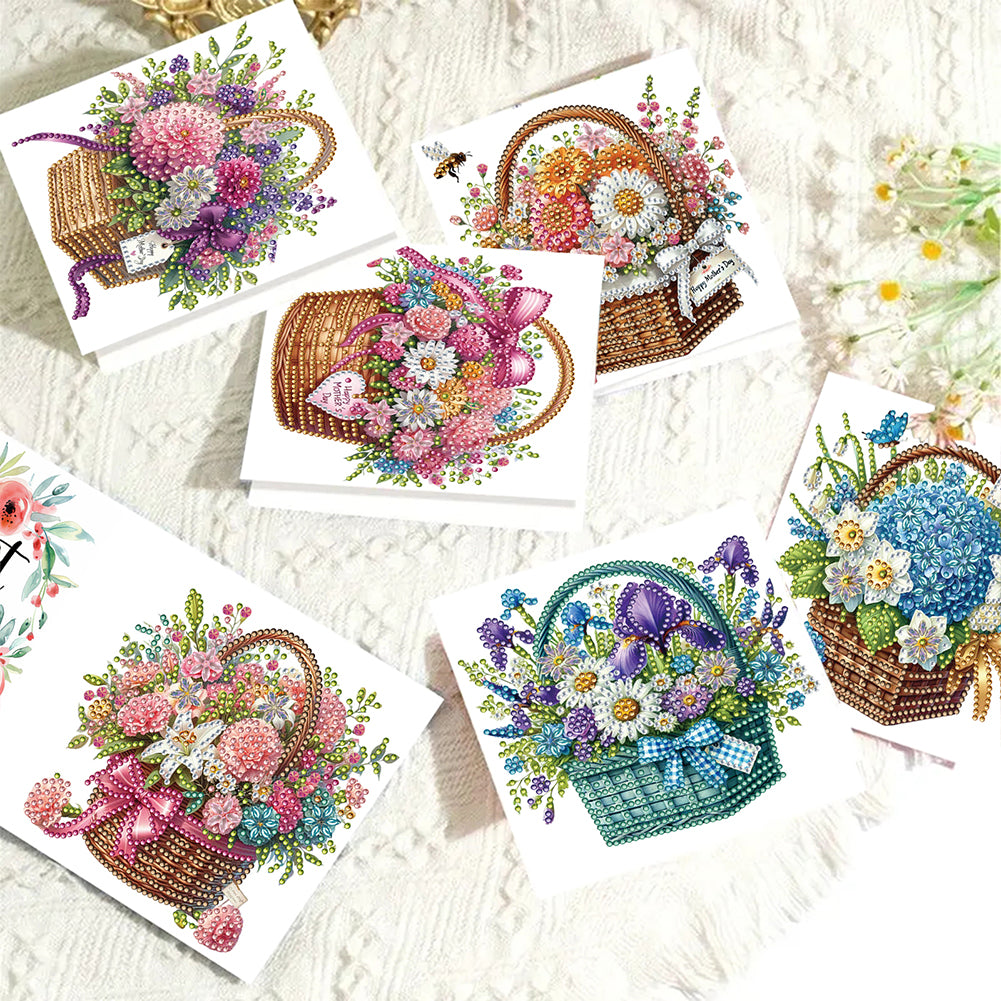 6pcs Diamond Art Cards DIY Diamond Painting Gift Card Diamond Art Greeting Cards