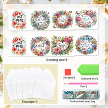 Load image into Gallery viewer, 6pcs Diamond Art Cards DIY Diamond Painting Gift Card Diamond Art Greeting Cards