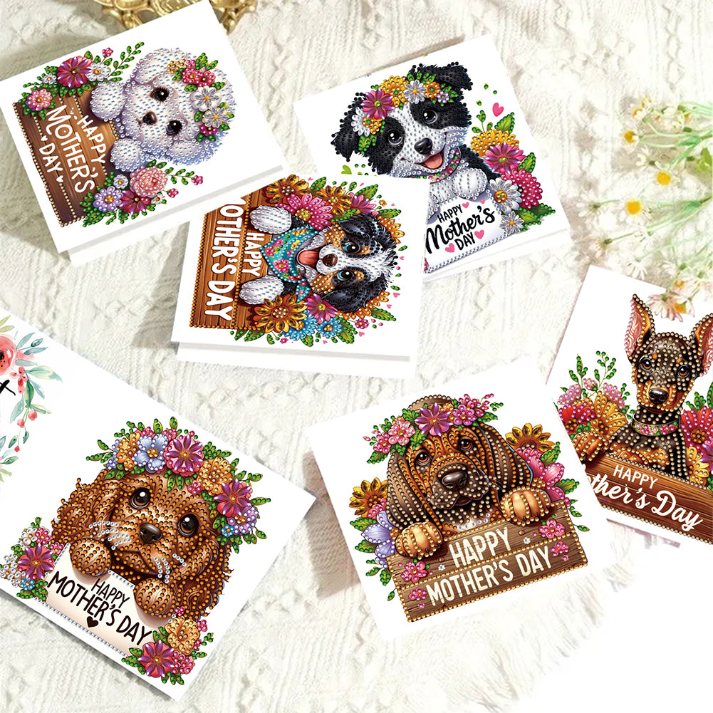 6pcs Diamond Art Cards DIY Diamond Painting Gift Card Diamond Art Greeting Cards