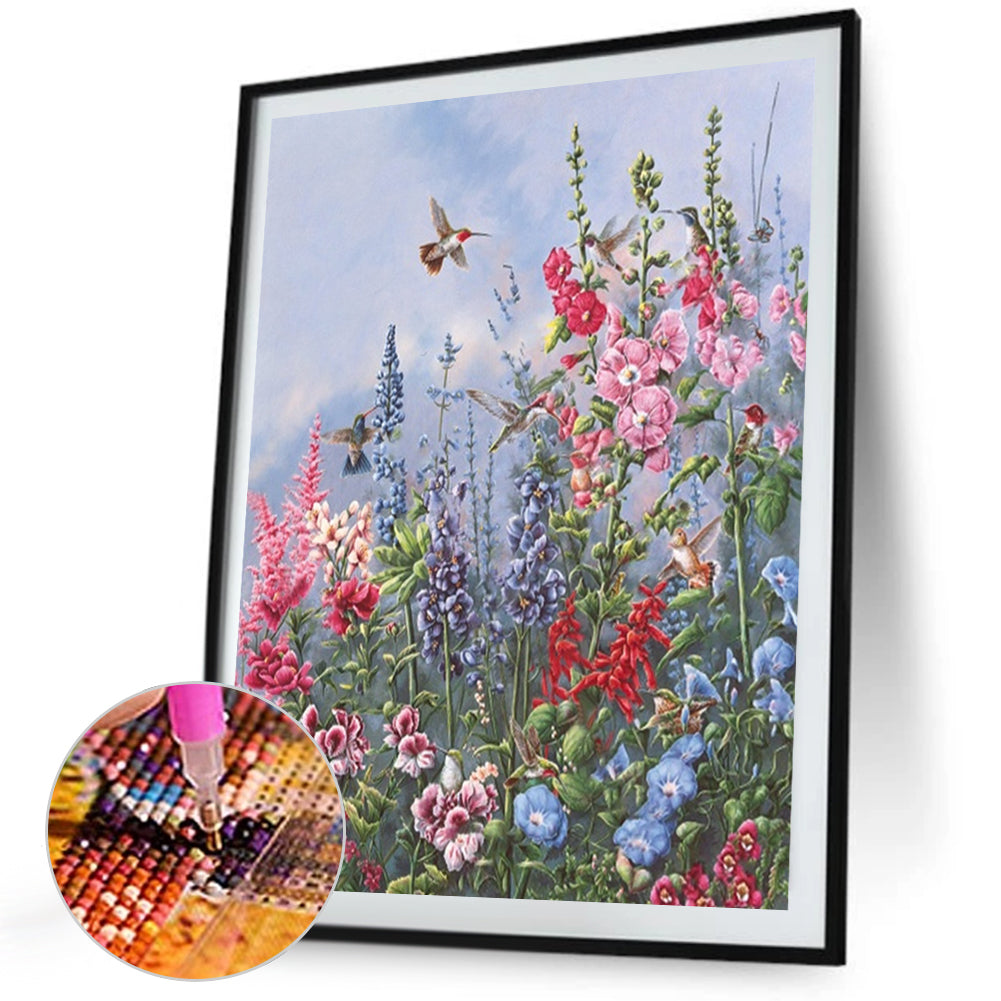 Diamond Painting - Full Square - Birds Among Flowers (40*50CM)