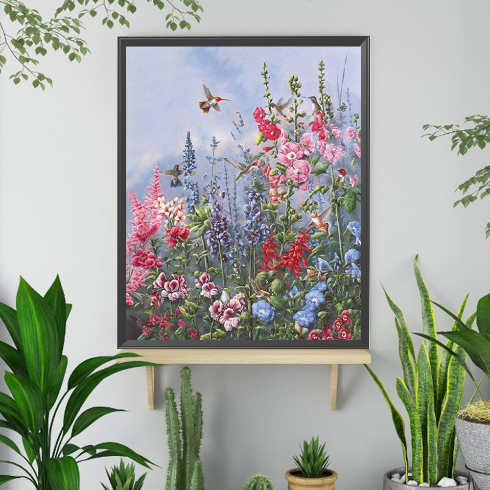 Diamond Painting - Full Square - Birds Among Flowers (40*50CM)