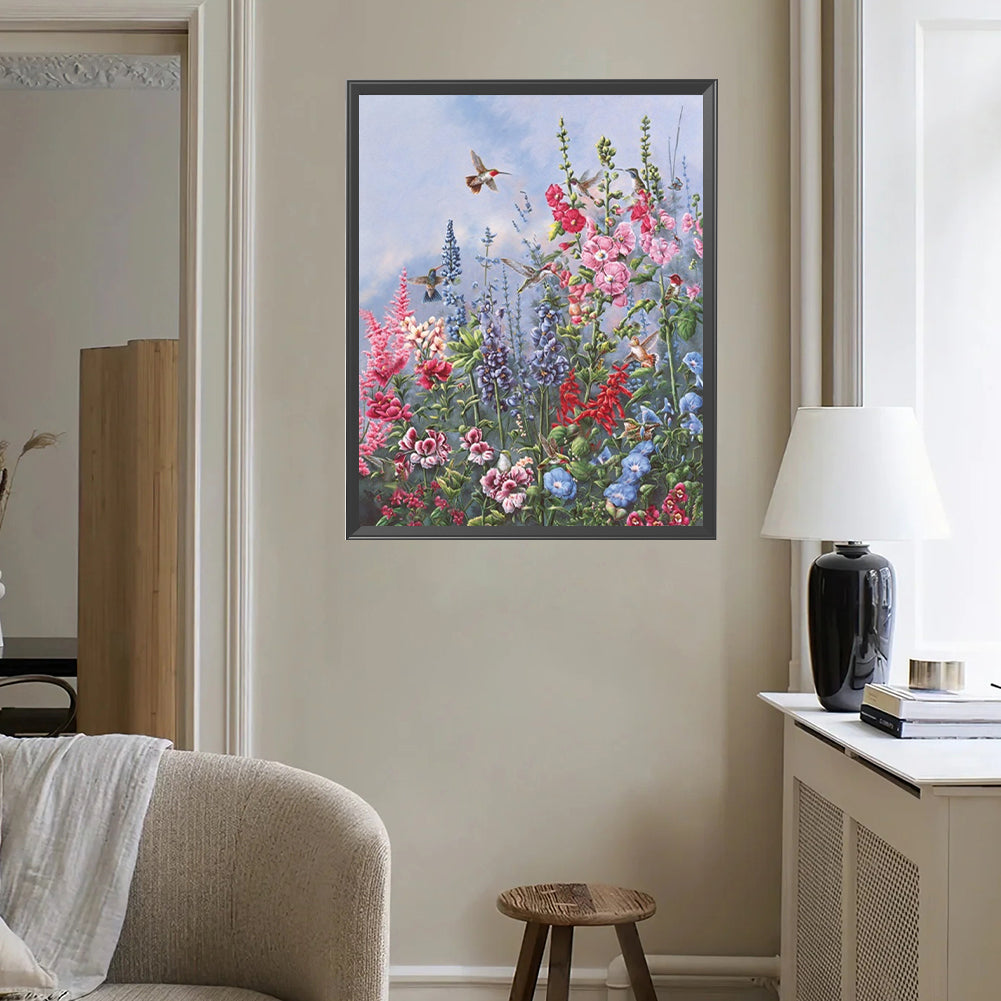 Diamond Painting - Full Square - Birds Among Flowers (40*50CM)