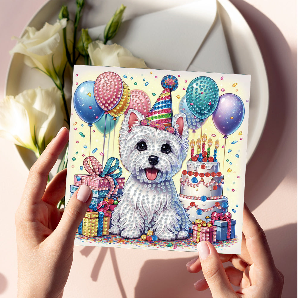 6Pcs Animals DIY Diamond Painting Card Diamond Drawing Card for Adults Beginners