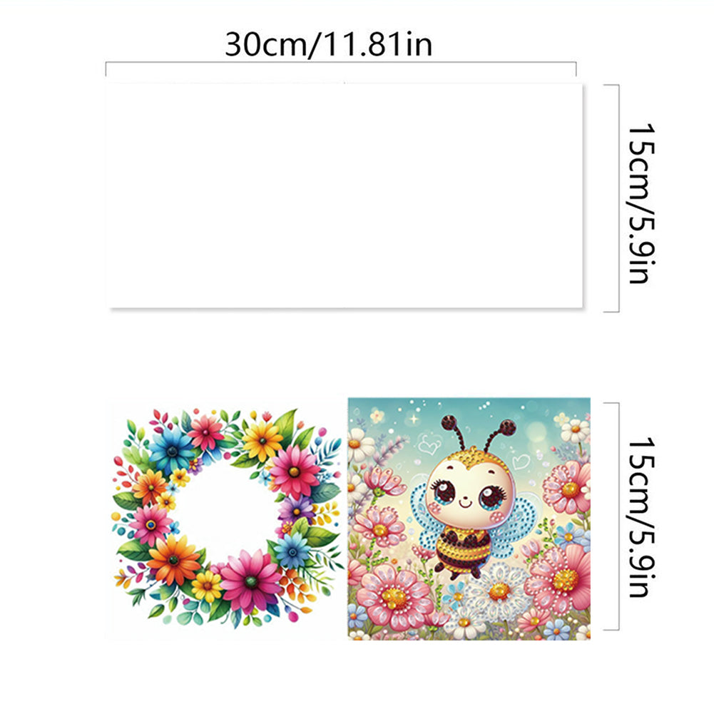 6Pcs Animals DIY Diamond Painting Card Diamond Drawing Card for Adults Beginners