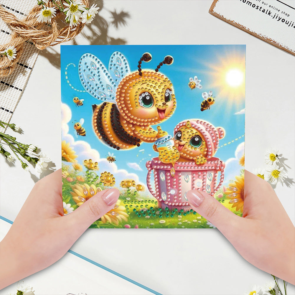6Pcs Animals DIY Diamond Painting Card Diamond Drawing Card for Adults Beginners