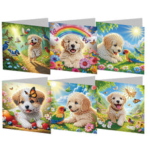 Load image into Gallery viewer, 6Pcs Animals DIY Diamond Painting Card Diamond Drawing Card for Adults Beginners
