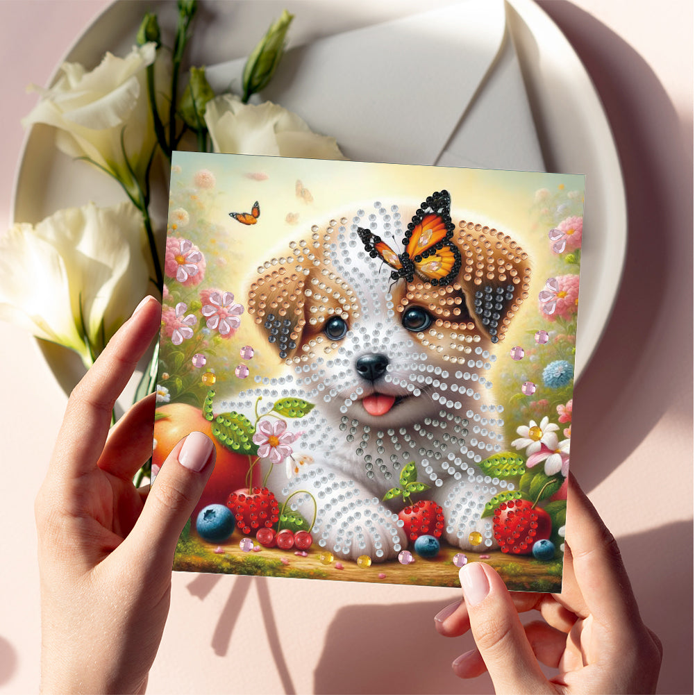 6Pcs Animals DIY Diamond Painting Card Diamond Drawing Card for Adults Beginners