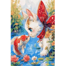 Load image into Gallery viewer, Diamond Painting - Full Square - Cat And Fish (60*40CM)