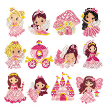 Load image into Gallery viewer, 12Pcs Castle Princess DIY Diamond Painting Stickers Arts Diamond Mosaic Sticker