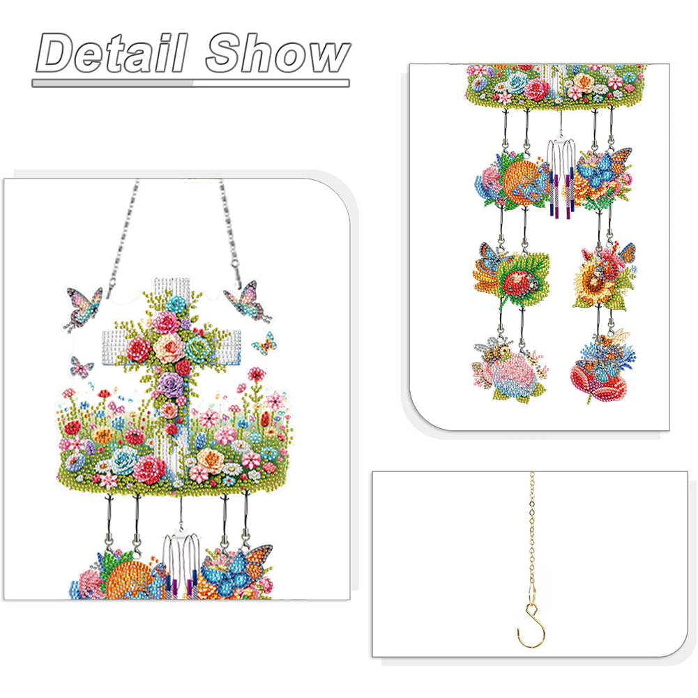 Wind Chime Diamond Painting Hanging Pendant Crystal Hanging Home Wall Decor