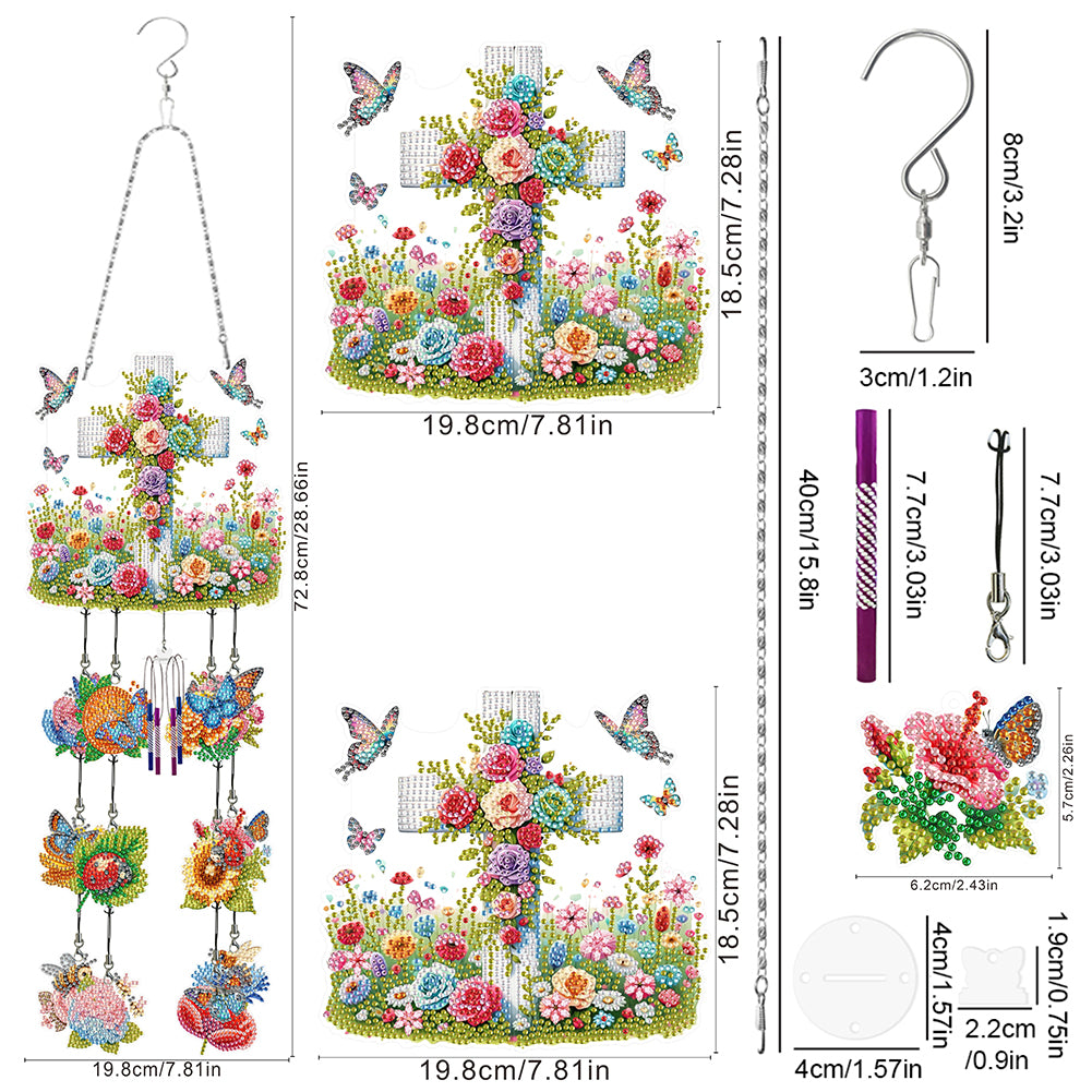 Wind Chime Diamond Painting Hanging Pendant Crystal Hanging Home Wall Decor