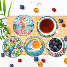 Load image into Gallery viewer, 6 Pcs DIY Diamond Painting Coasters Kits with Holder DIY Diamond Art Coaster Set