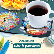 Load image into Gallery viewer, 6pcs Cat DIY Diamond Painting Coasters Kits with Holder for Adult Beginner
