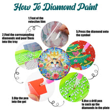 Load image into Gallery viewer, 6pcs Cat DIY Diamond Painting Coasters Kits with Holder for Adult Beginner
