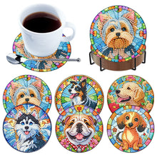 Load image into Gallery viewer, 6pcs Dog DIY Diamond Painting Coasters Kits with Holder for Adult Beginner