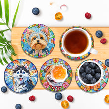 Load image into Gallery viewer, 6pcs Dog DIY Diamond Painting Coasters Kits with Holder for Adult Beginner