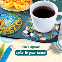 Load image into Gallery viewer, 6pcs Flower DIY Diamond Painting Coasters Kits with Holder for Adult Beginner