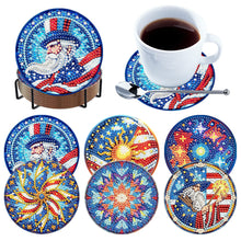 Load image into Gallery viewer, 6 Pcs DIY Diamond Painting Coasters Kits with Holder DIY Diamond Art Coaster Set
