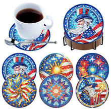Load image into Gallery viewer, 6 Pcs DIY Diamond Painting Coasters Kits with Holder DIY Diamond Art Coaster Set