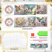 Load image into Gallery viewer, 6pcs DIY Diamond Art Greeting Cards 5D Rhinestone Arts Greetings Birthday Card